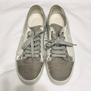 Chanel Gray Velvet Low Top Sneakers - 7 / 37